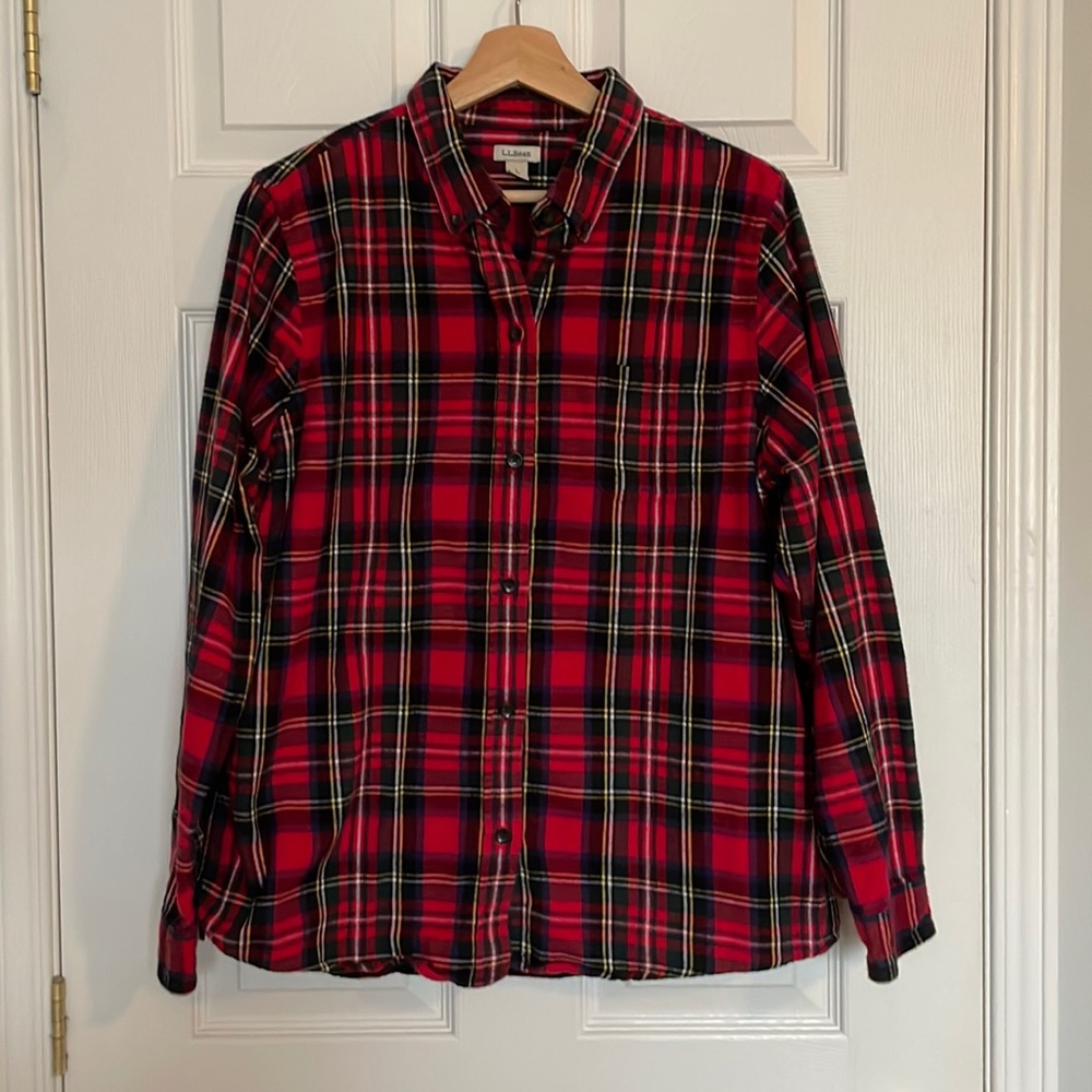 L.L. Bean scotch plaid relaxed flannel shirt